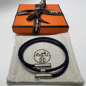 Hermès Blue Braided Bracelet